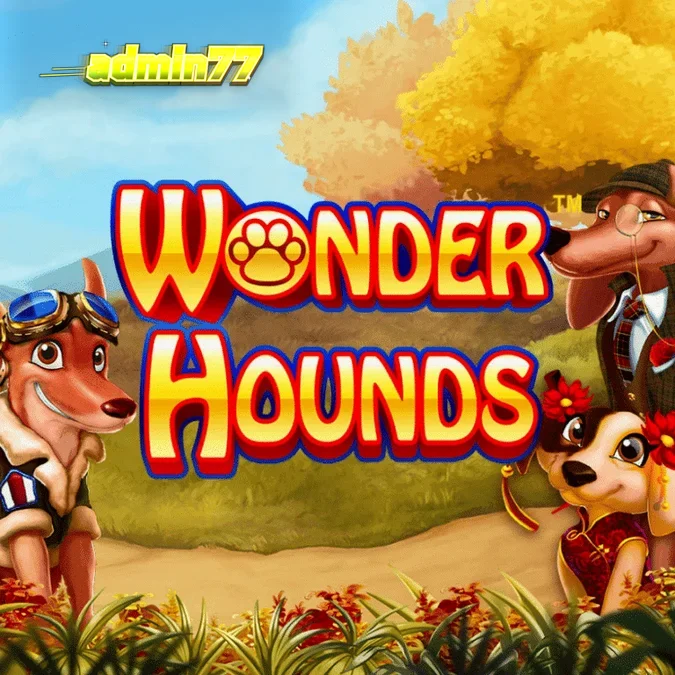 Tampilan layar utama slot Wonder Hounds dengan tema anjing yang ceria